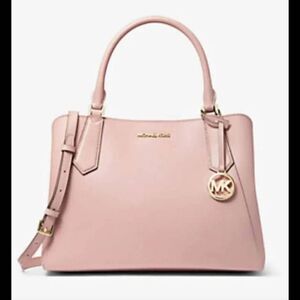 Michael Kors Kimberly Large Pebbled Leather Satchel Blossom NWT.